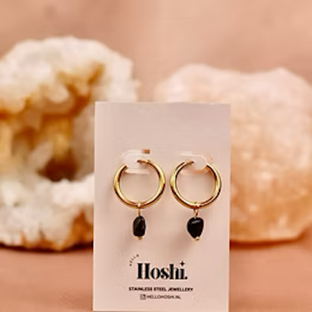 oorbellen Hoshi Luna onyx