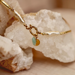 ketting uchu COSMIC - pearl/amazonite